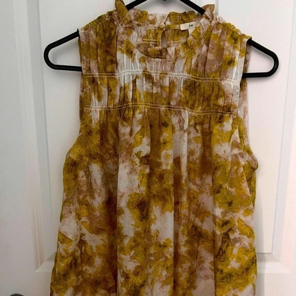 Joie Summer Porcelain Smocked Neck Sleeveless Top